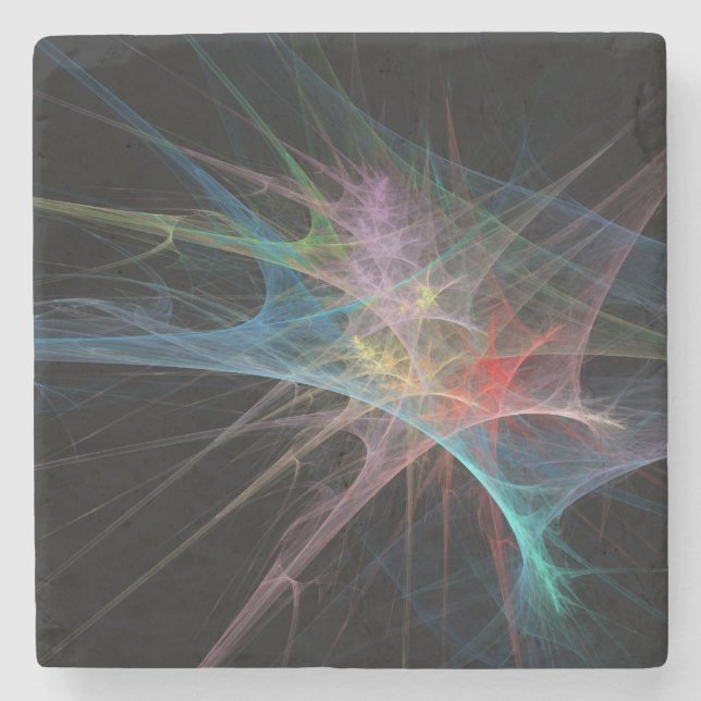 Abstract Art Rainbow Ice Stone Coaster (Front)