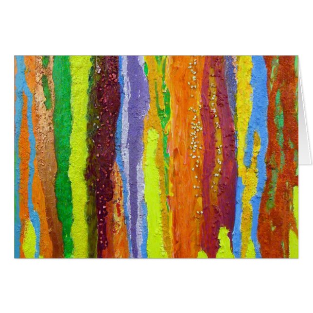 Abstract Art rainbow stripes paint drip (Front Horizontal)