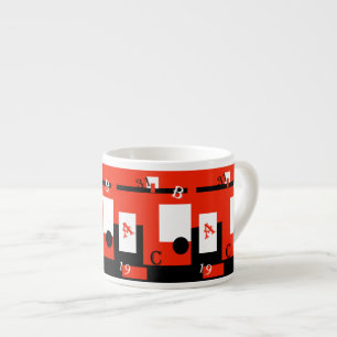 Abstract Art Red Black White Espresso Coffee Mug