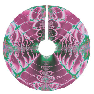 Abstract Art Red Flower Brushed Polyester Tree Skirt