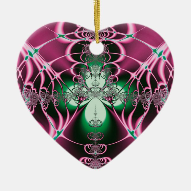 Abstract Art Red Flower Ceramic Tree Decoration (Front)