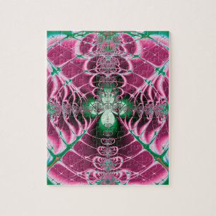 Abstract Art Red Flower Jigsaw Puzzle