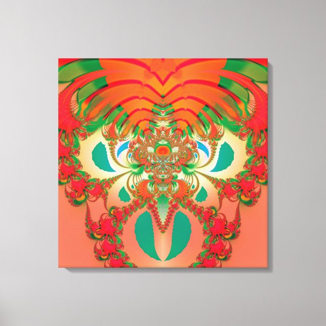 Abstract Art Red Owl Canvas Print (Front)
