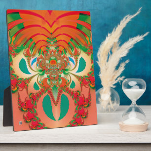 Abstract Art Red Owl Plaque