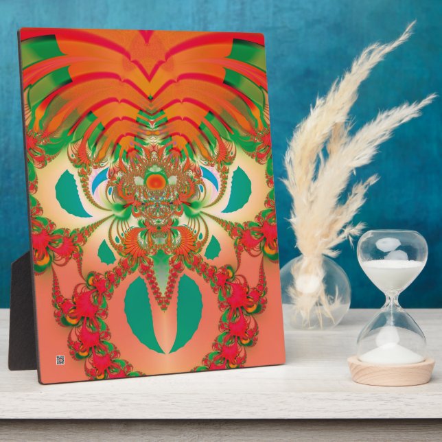 Abstract Art Red Owl Plaque (Side)