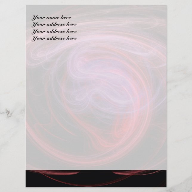 Abstract Art Red Wave Customized Letterhead (Front)