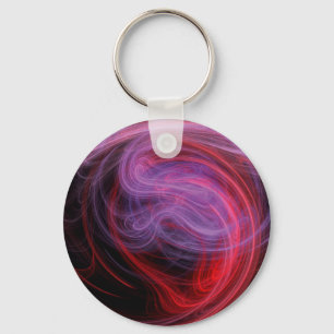Abstract Art Red Wave Key Ring