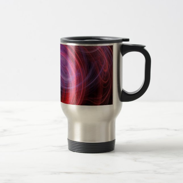 Abstract Art Red Wave Travel Mug (Right)