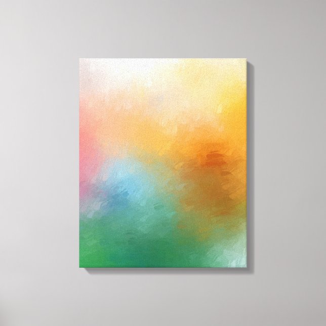 Abstract Art Red Yellow Blue Purple Green Pink Canvas Print (Front)