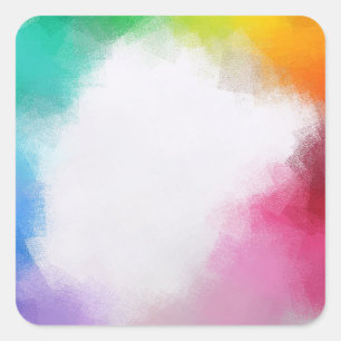 Abstract Art Red Yellow Orange Blue Green Pink Square Sticker