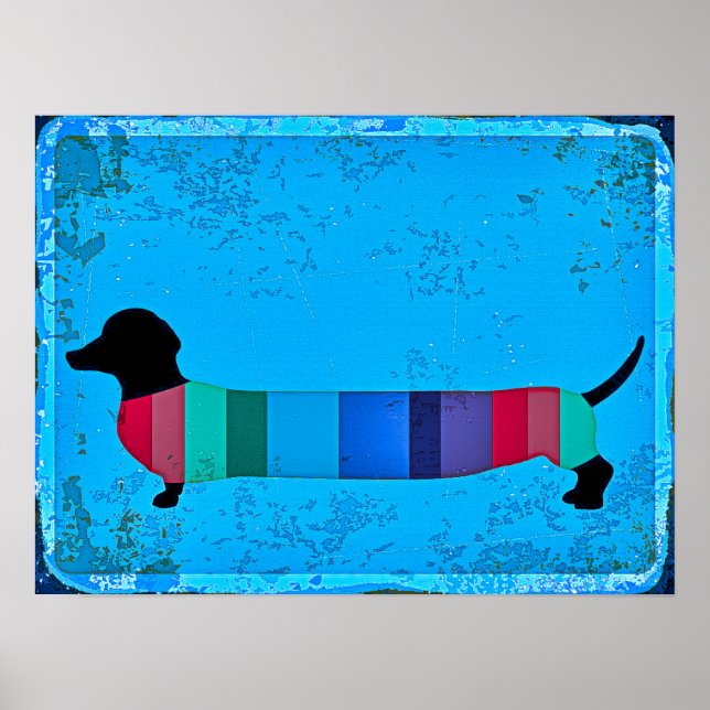 Abstract Art Sausage Dog Dachshund Poster (Front)