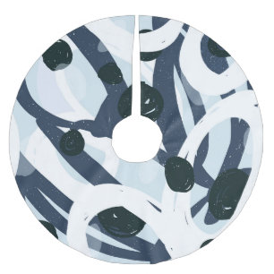 Abstract Art: Seamless Painting Illustration Brushed Polyester Tree Skirt