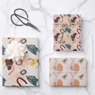 Abstract Art Shades of Brown Wrapping Paper Sheets