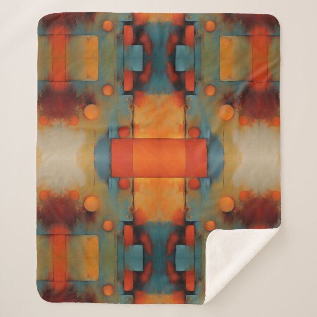 Abstract art sherpa blanket (Front)
