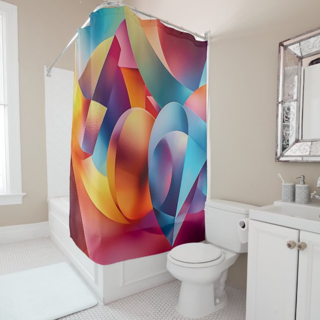 Abstract Art Shower Curtain (In Situ)