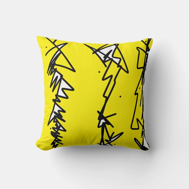 Abstract Art Sketch Cushion Throw Pillow (Front)