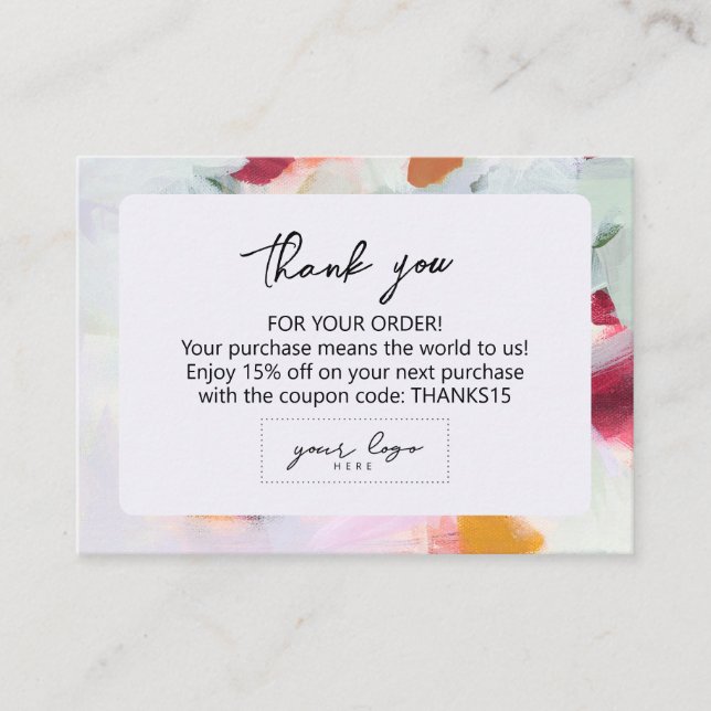 Abstract Art Small Business Company Logo Branding Business Card (Front)