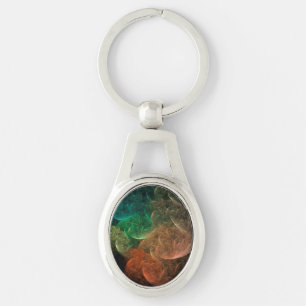 Abstract Art Space Bird Key Ring