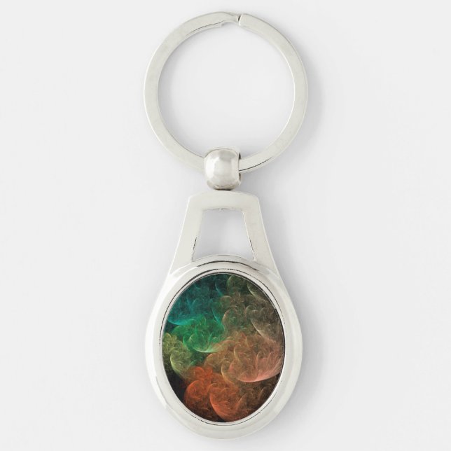 Abstract Art Space Bird Key Ring (Front)