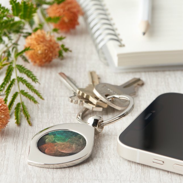 Abstract Art Space Bird Key Ring (Side)