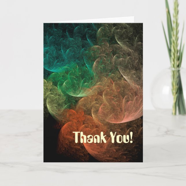 Abstract Art Space Bird Thank You Card (Front)