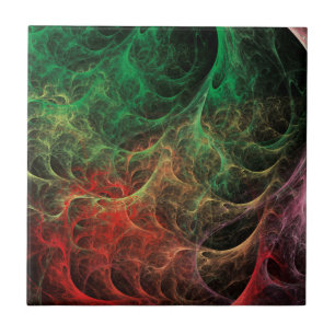 Abstract Art Space Fire Tile