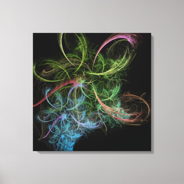 Abstract Art Space Flowers Canvas Print (Front)