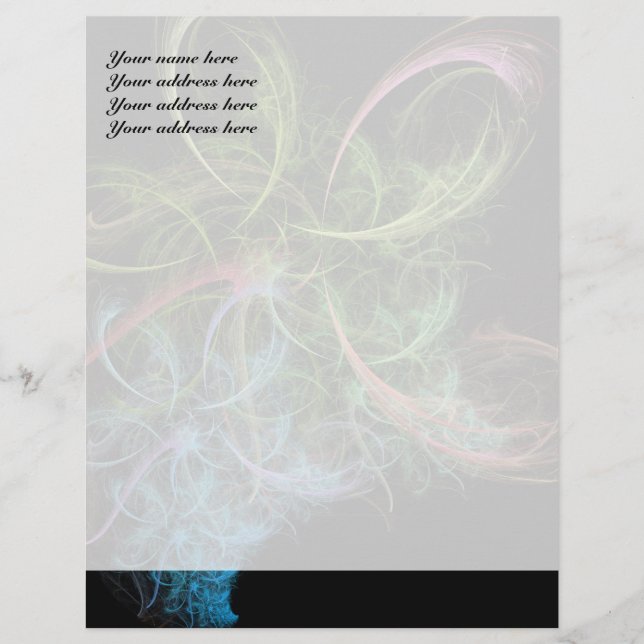 Abstract Art Space Flowers Personalised Letterhead (Front)