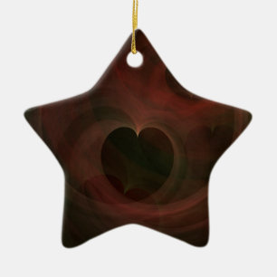 Abstract Art Space Hearts Ceramic Tree Decoration