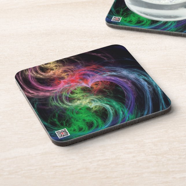 Abstract Art Space Hearts Coaster (Left Side)