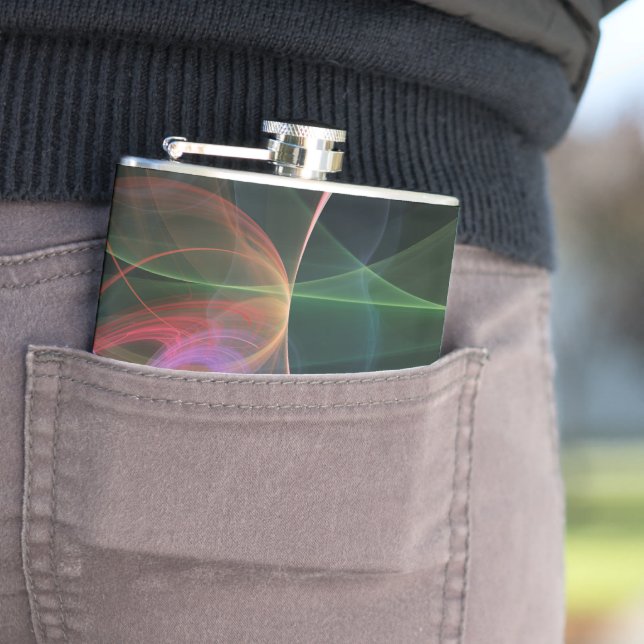 Abstract Art Space Hip Flask (In Situ)