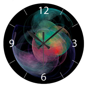 Abstract Art Space Shell Large Clock