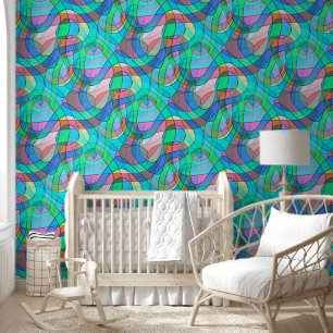 Abstract Art - Squiggly Loops Seamless Pattern 14 Wallpaper