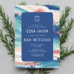 Abstract Art Star of David Custom Bar Bat Mitzvah Invitation<br><div class="desc">Perfect card to announce a bat mitzvah, bar mitzvah or other Jewish celebration! Hand made abstract art for you on the front and back side! FULLY CUSTOMIZABLE! Click on “Personalise” above to edit the text. Click "edit using design tool" to adjust the fonts, colours and placements and to delete the...</div>