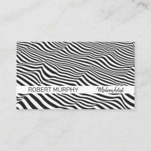 Abstract Art Stripes Wave Business Card