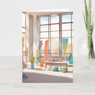 Abstract Art Studio Bright Airy Watercolor Card