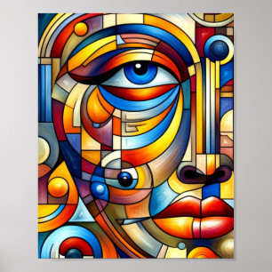 Abstract Art  Stylised Human Face Poster