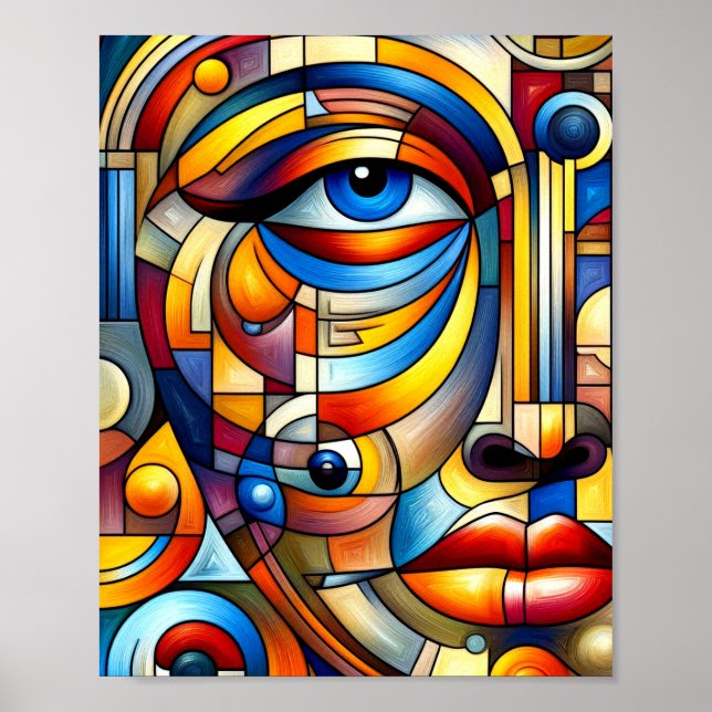 Abstract Art  Stylised Human Face Poster (Front)
