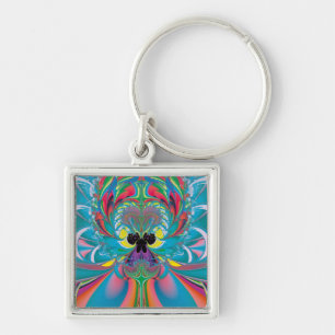 Abstract Art Summer Butterfly Key Ring