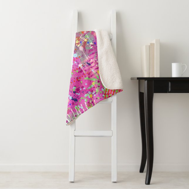 Abstract Art: Summertime Dreams Sherpa Blanket (In Situ)
