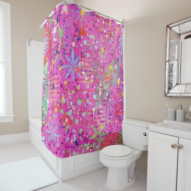 Abstract Art: Summertime Dreams Shower Curtain (In Situ)