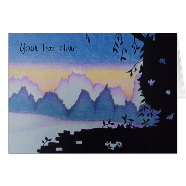 abstract art sunset over mountains landscape (Front Horizontal)