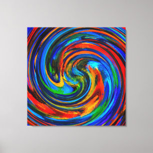 Abstract Art Swirl Colourful Paint Background #22 Canvas Print