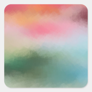Abstract Art Template Custom Modern Colourful Blan Square Sticker