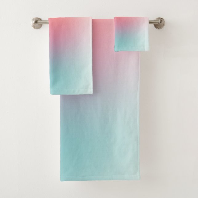 Abstract Art Template Red Yellow Blue Green Colour Bath Towel Set (Insitu)