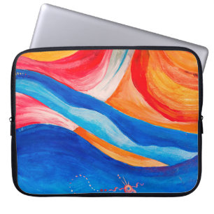 Abstract art textured background, closeup fragment laptop sleeve