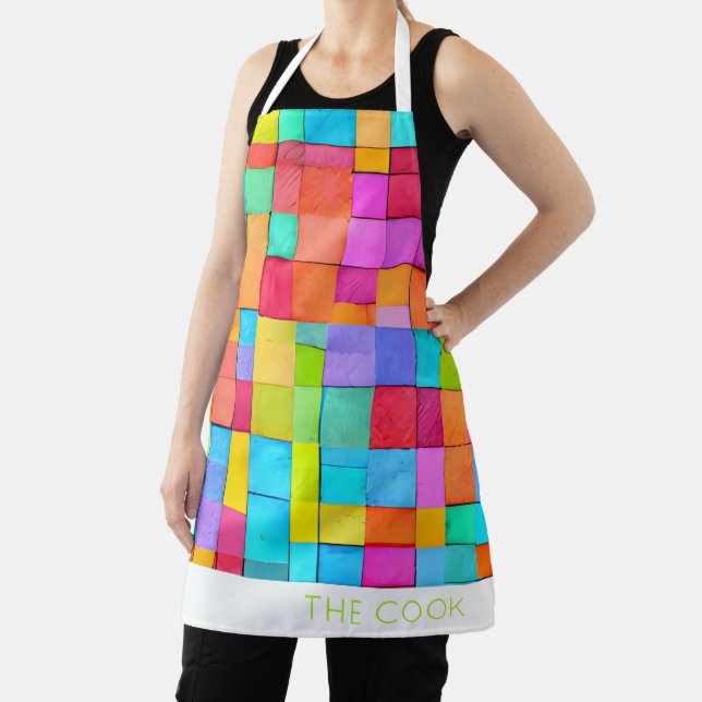 Abstract Art THE COOK Modern Colourful Kitchen Apron (Insitu)