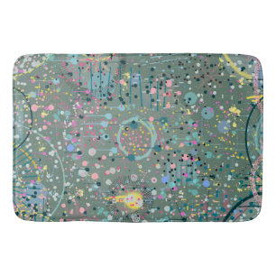 Abstract Art: Through the Meadow Bath Mat
