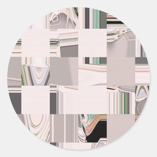 Abstract Art Tiled Classic Round Sticker (Front)