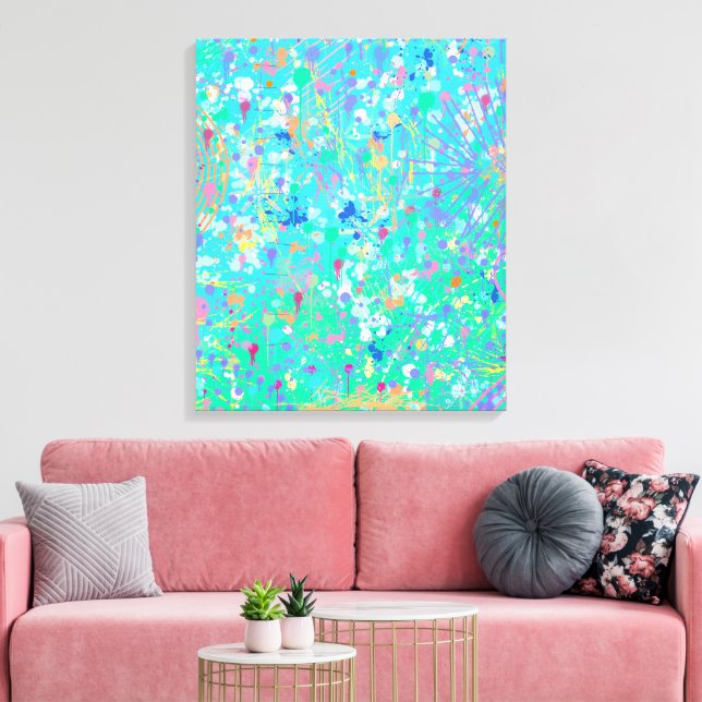 Abstract Art: Tiny Sea Creatures  Canvas Print (Insitu(LivingRoom))